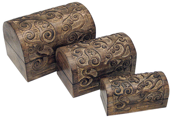 Mango Wood Tree of Life Design Set Of 3 Boxes Mango Wood Tree of Life Design Set Of 3 Boxes